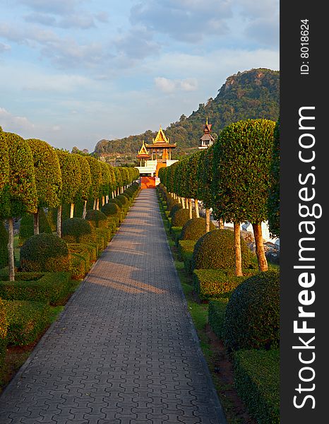 Road to temple on the Noon Nuch Garden, Pattaya