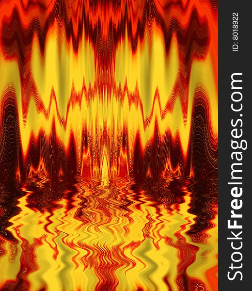 Abstract background with a fiery liquid