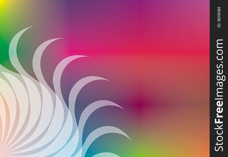 White flower over a psychedelic coloured background. White flower over a psychedelic coloured background.