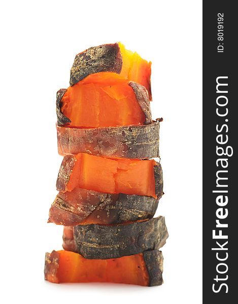 Pieces Of Grilled Carrot In Stack