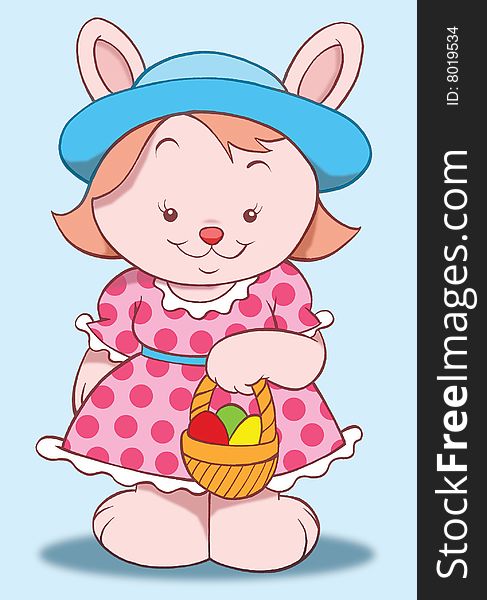 Easter rabbit animal with egg