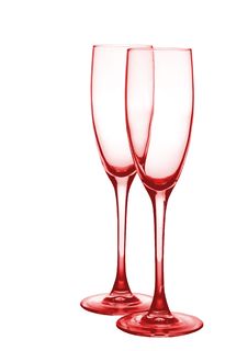 Two Red Glasses For Champagne. Royalty Free Stock Photography Two Red Glasses For Champagne. Royalty Free Stock Photography