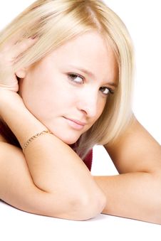 Close-up Portrait Of Sexy Caucasian Young Woman. Stock Photos