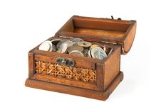 Open Chest With Lot Of Coins Royalty Free Stock Photo Open Chest With Lot Of Coins Royalty Free Stock Photo