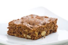 Hot Chocolate Brownie With Walnuts And Vanilla Royalty Free Stock Image Hot Chocolate Brownie With Walnuts And Vanilla Royalty Free Stock Image
