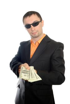 The Guy With Dollars In A Suit Stock Photography The Guy With Dollars In A Suit Stock Photography