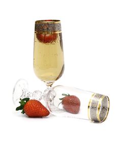 Glasses With Champagne And A Strawberry. Stock Photography Glasses With Champagne And A Strawberry. Stock Photography