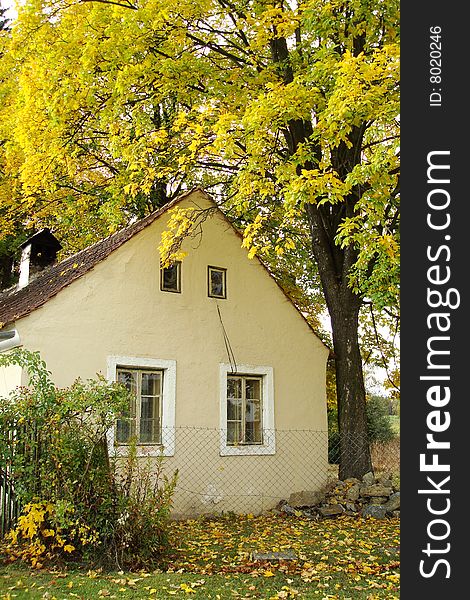 Autumn country house, South Bohemia, Czech republic. Autumn country house, South Bohemia, Czech republic