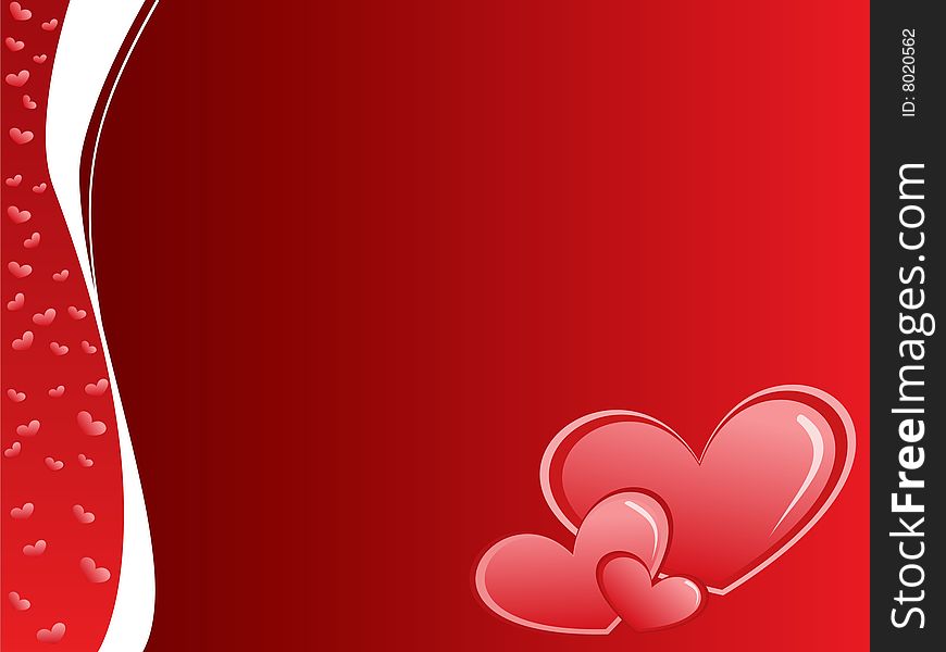 Nice card of valentine day with hearts