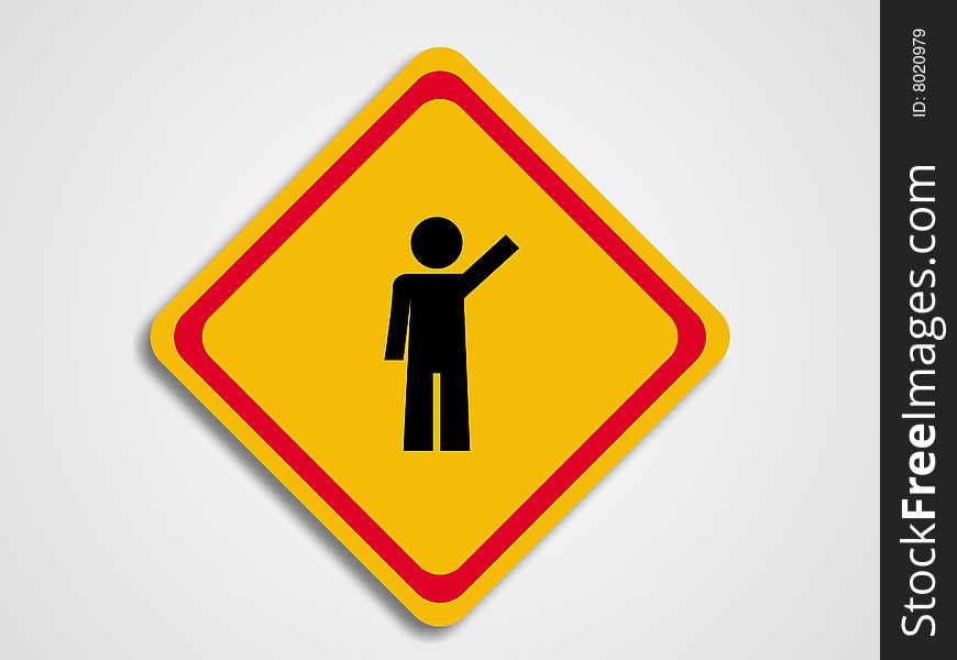 Pictogram waving his hand on a sign. Pictogram waving his hand on a sign.