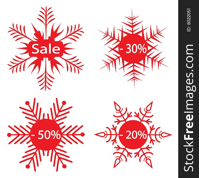 Snowflakes - the sale announcement. Vector illustration