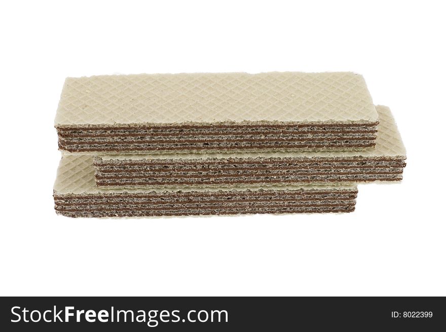 Three wafers isolated on a white background