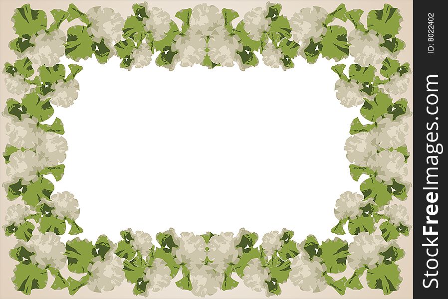Vector green and beige floral frame. Vector green and beige floral frame