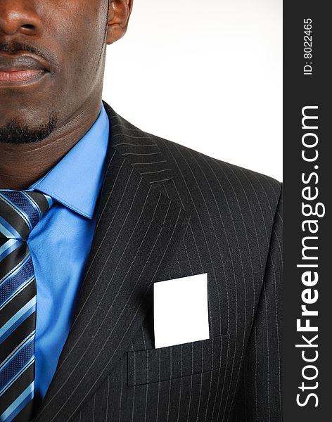 This is an image of a business man with a card inside the suit pocket. Designers can embed an image or writing on the card. This is an image of a business man with a card inside the suit pocket. Designers can embed an image or writing on the card.