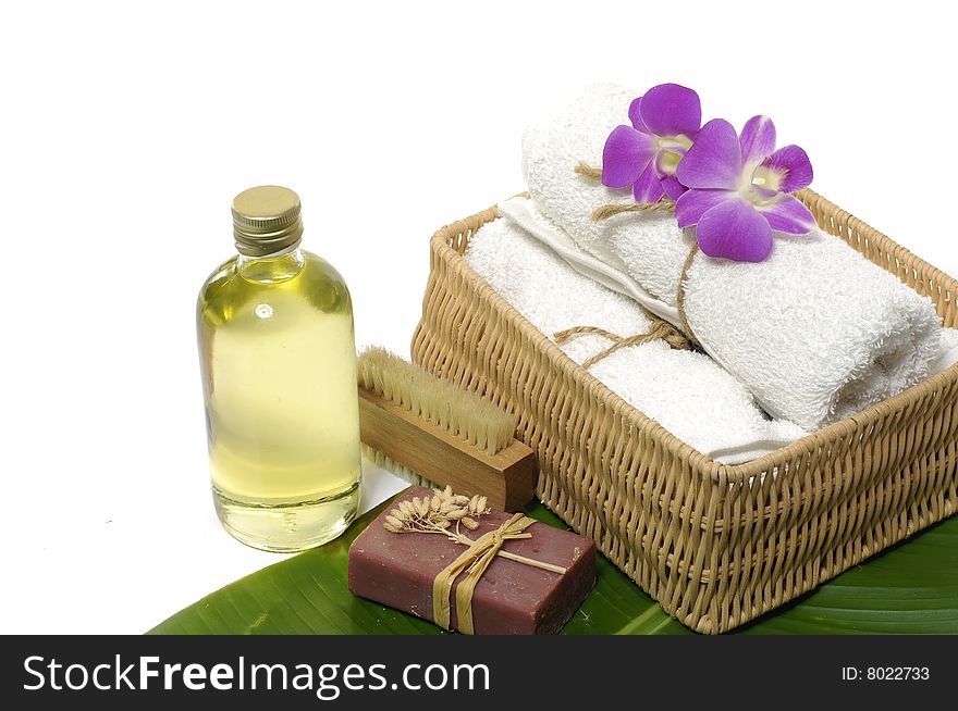 Spa objects on isolated white background. Spa objects on isolated white background