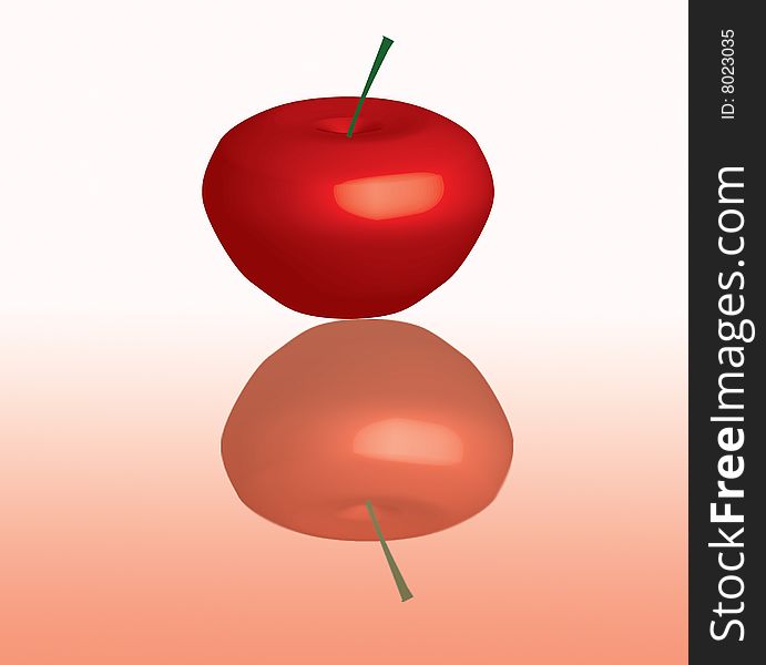 3d apple or cherry with a beautiful background representing heal and nutrition