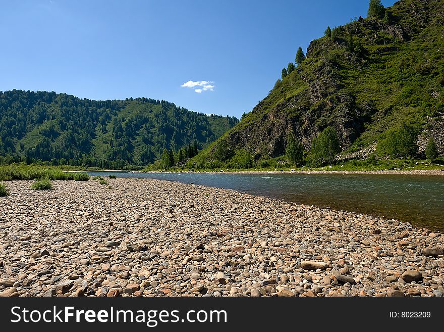 River in the mountains landscape