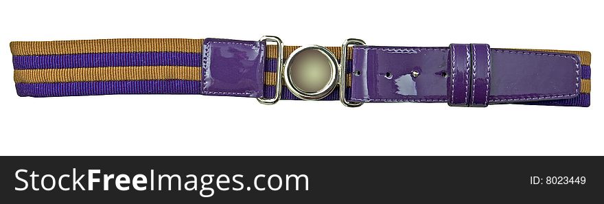 Violet strip leather isolated belt