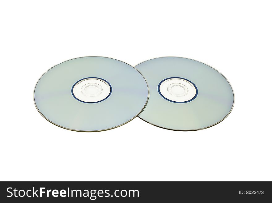 Pair Of Optical Discs Isolated On White