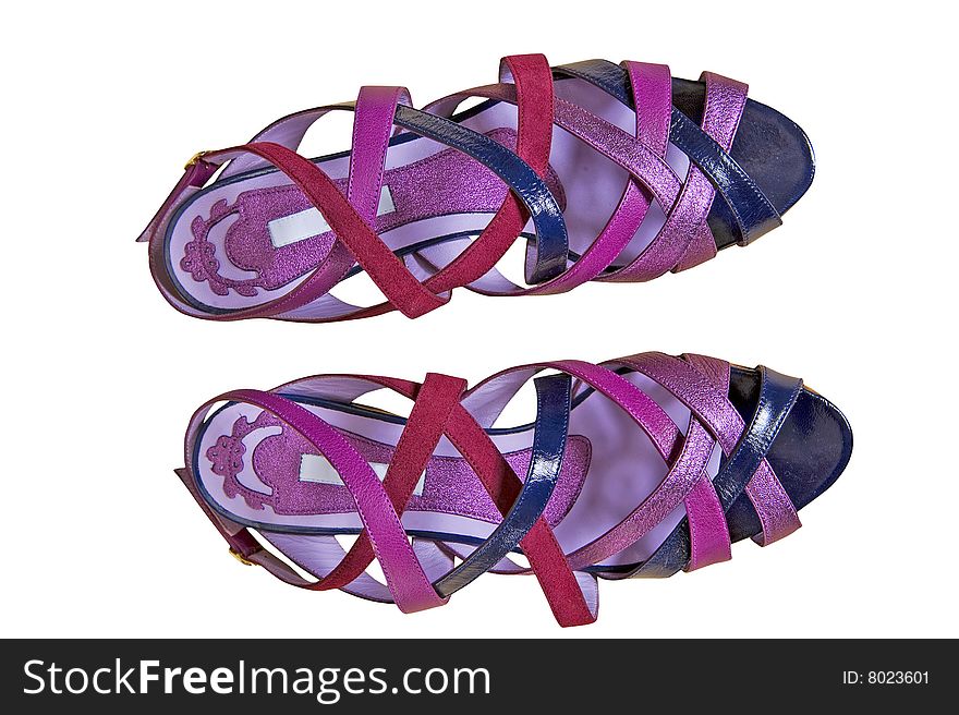 Violet color woman leathers shoes
