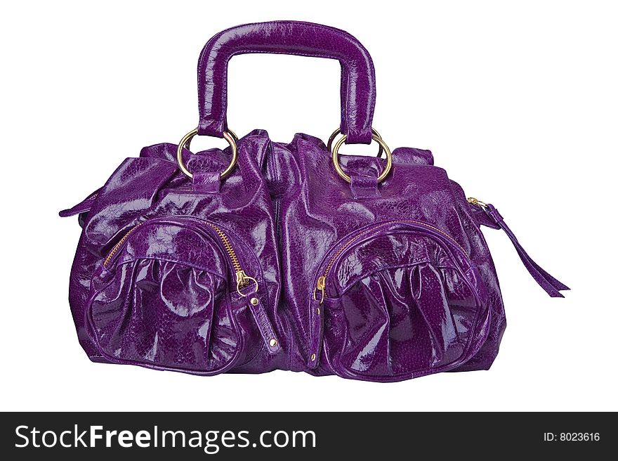 Violet color fashion leather woman bag