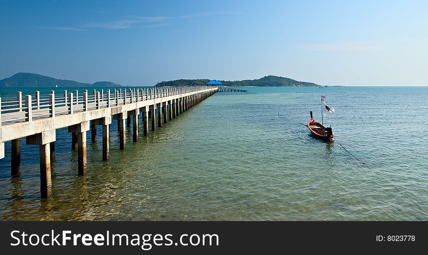 Boat near long pier, Phuket, Thailand. Boat near long pier, Phuket, Thailand