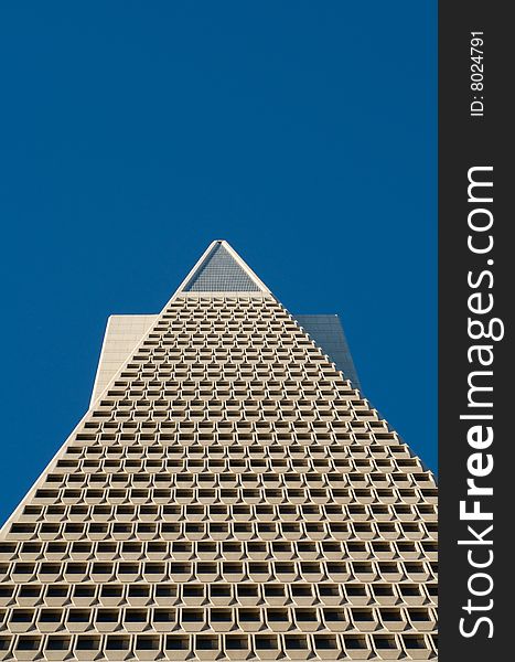 Transamerica Pyramid in Downtown San Francisco close up. Transamerica Pyramid in Downtown San Francisco close up.