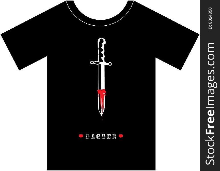 T-shirt Design - Dagger and Blood