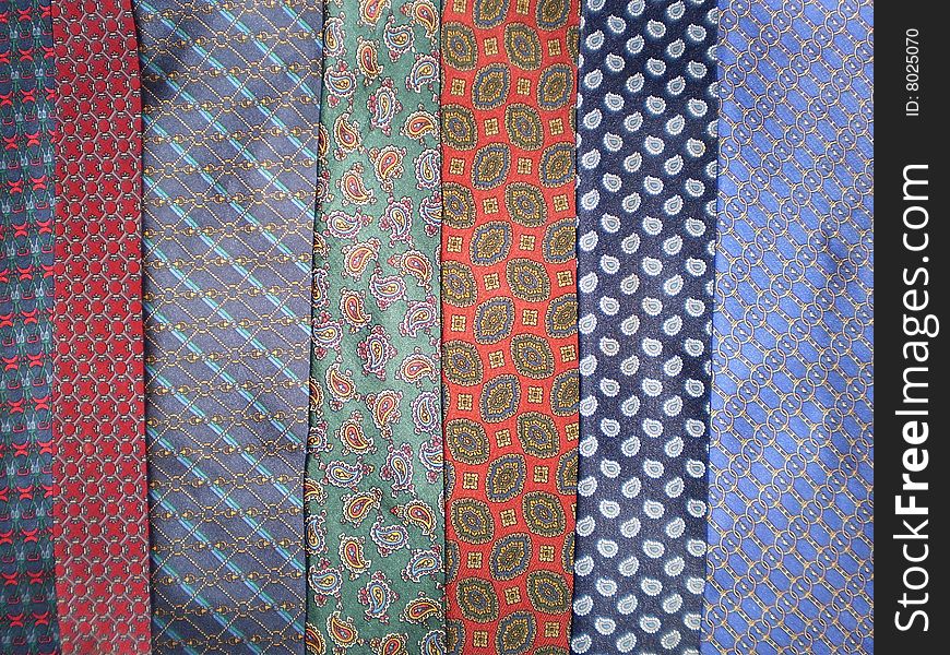 Ties of different colors and designs