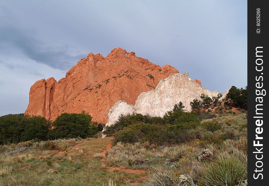 Beautiful red rocks at â€œGarden of the Godsâ€ in Colorado Springs, Colorado