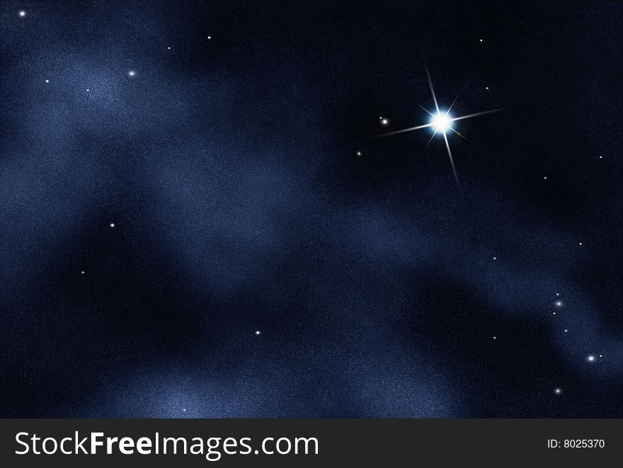 Digital created starfield with cosmic Nebula