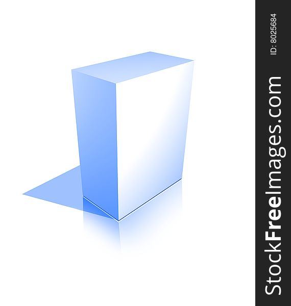 Blank blue 3d box on white background. Blank blue 3d box on white background