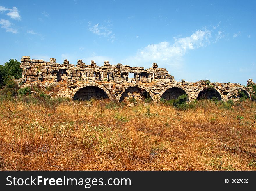 Ruins of ancient Roman city in Turkey - Side. Ruins of ancient Roman city in Turkey - Side