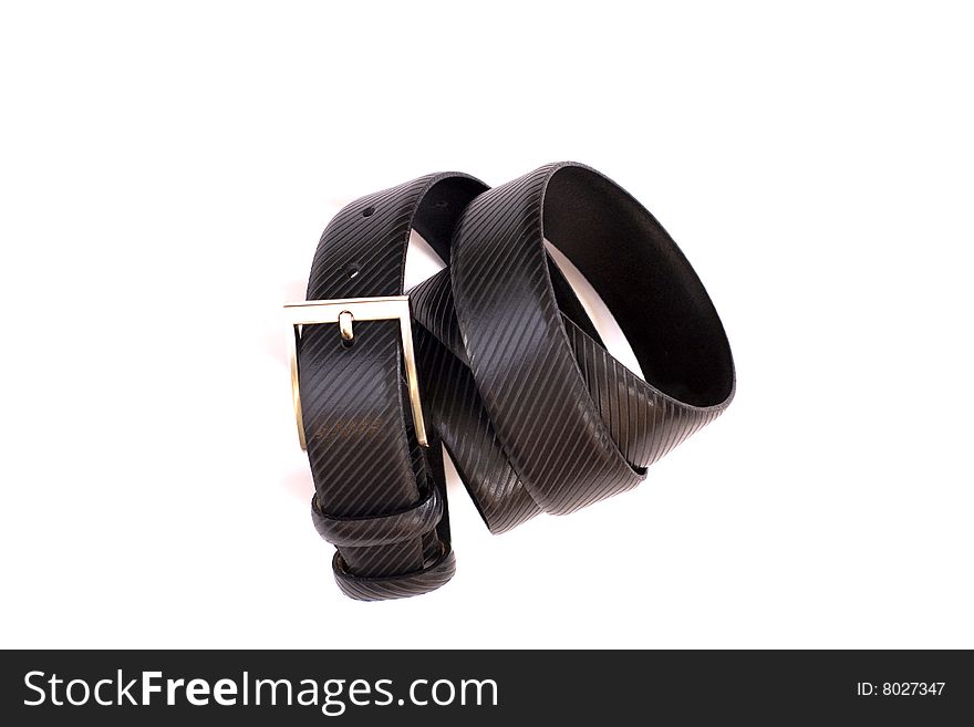 Black-belt for trousers on a white background