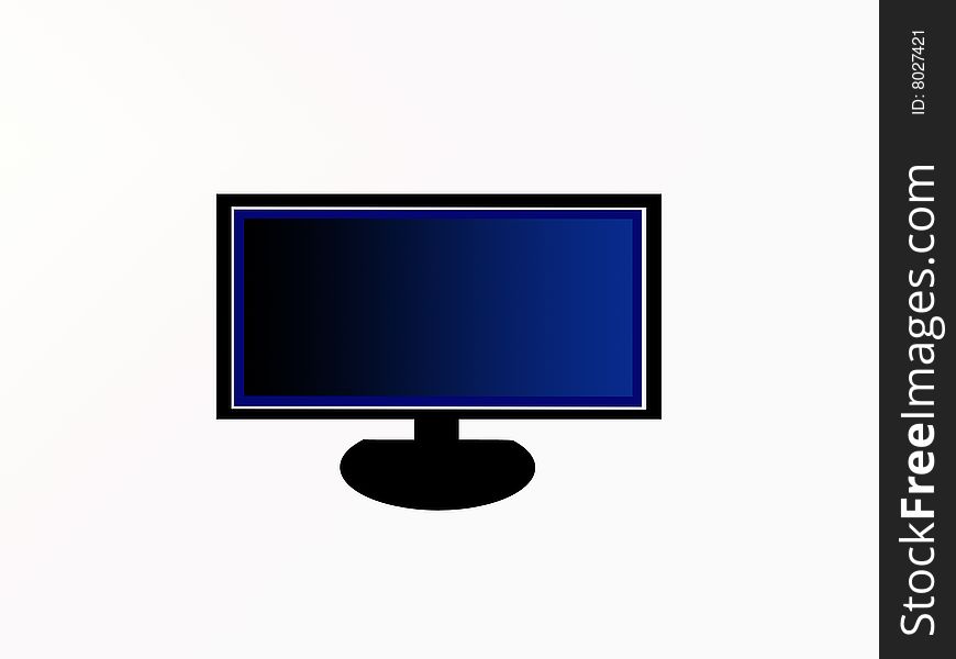 LCD monitor isolated on white. LCD monitor isolated on white