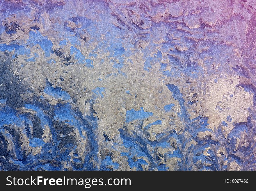 Frost-work on glass in natural light