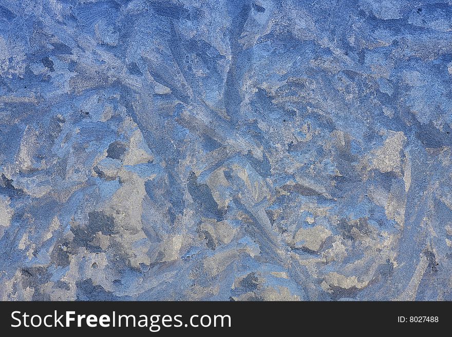 Frost-work on glass in natural light