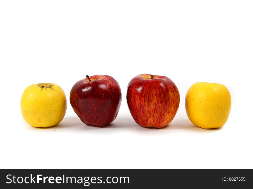 Group of fresh apples isolated