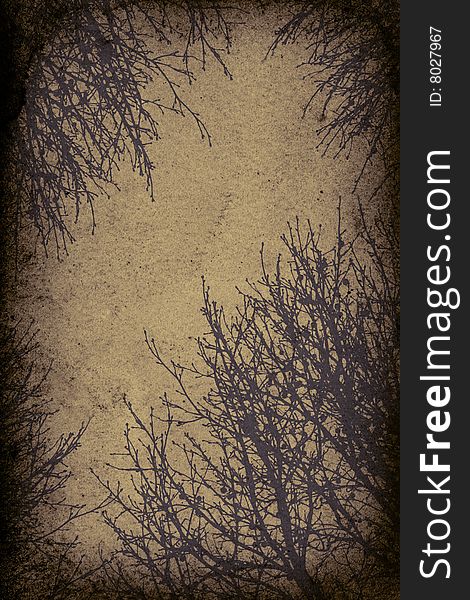 Grungy textured background with tree limb details. Grungy textured background with tree limb details