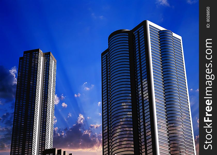 Skyscrapers Of Modern City