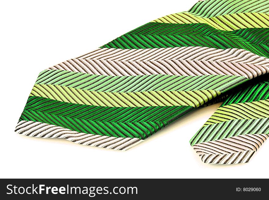 Striped tie isolated on white.