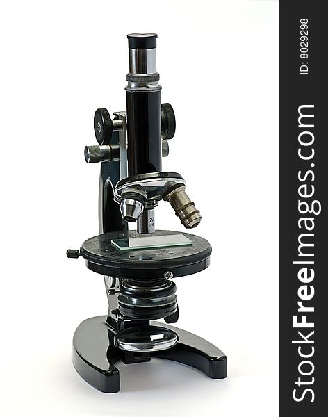 Old Optical Microscope Isolated