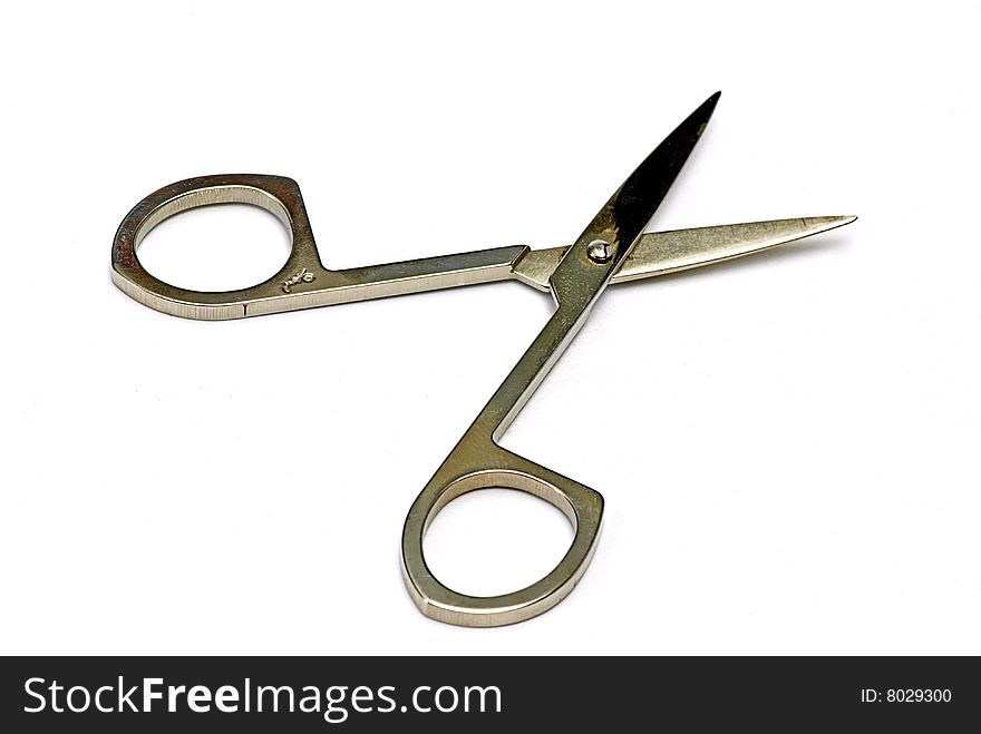 Manicure scissors  isolated on white. Manicure scissors  isolated on white