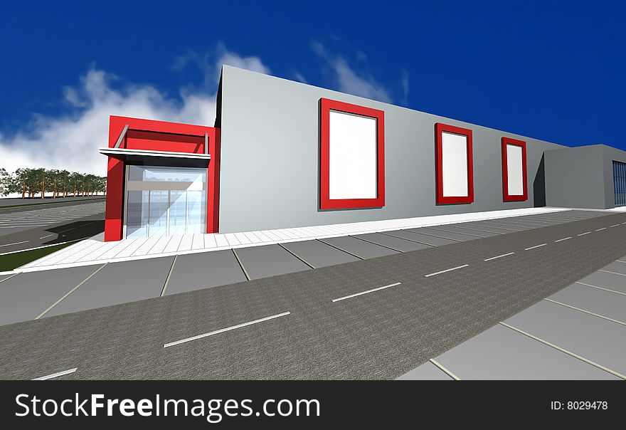 3D Render Of Modern Business Center