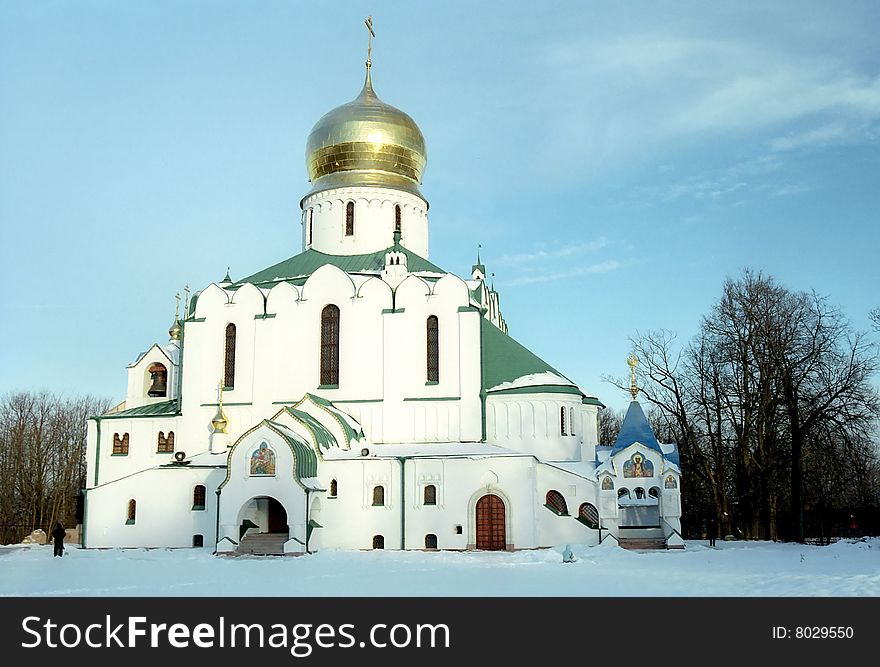 Orthodox church in winter day