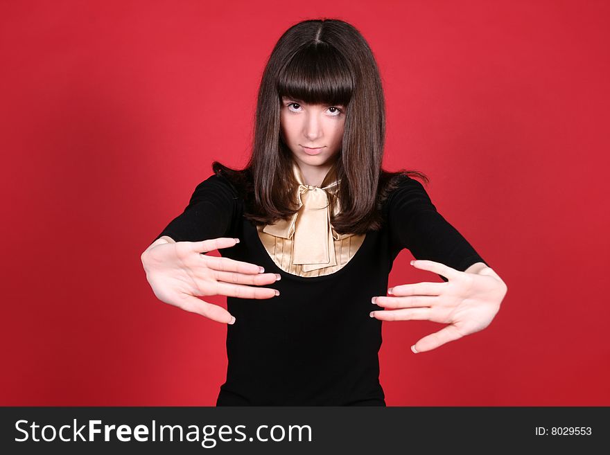 A girl posing in studio. A girl posing in studio