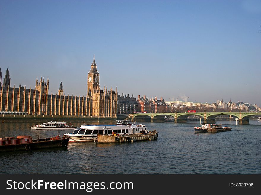 Houses of Parliament from across River Thames. Houses of Parliament from across River Thames