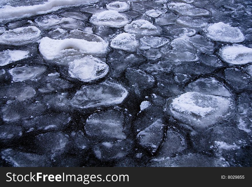 Picture of  a frozen lake with an interesting texture. Picture of  a frozen lake with an interesting texture