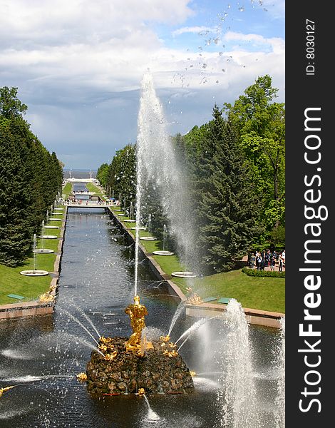 Fountains in Peterhof near St.-Petersburg. Fountains in Peterhof near St.-Petersburg