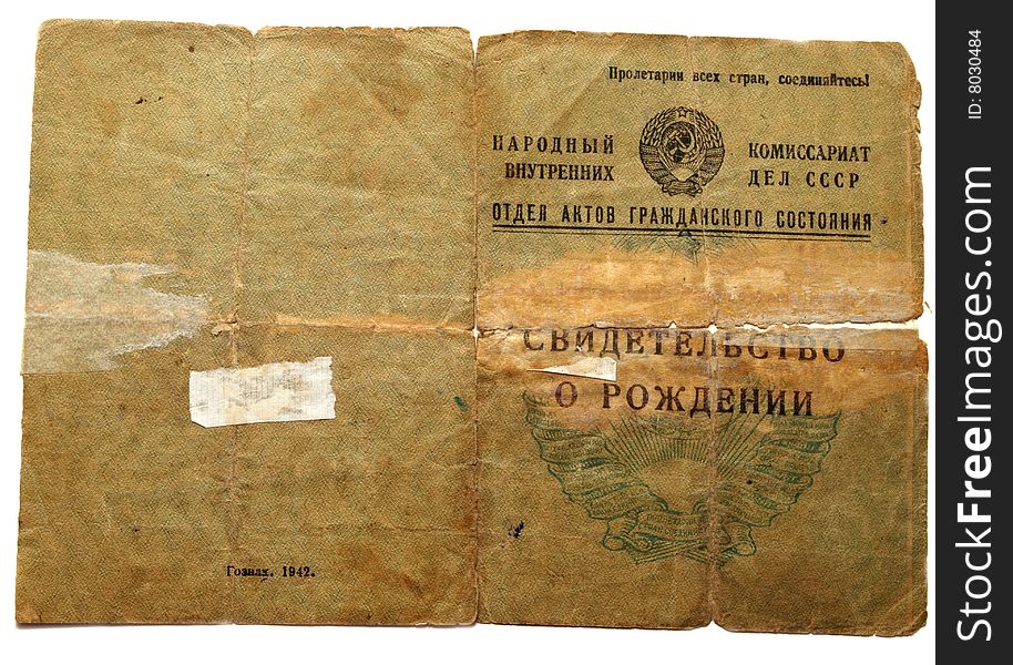 Photo with old soviet document